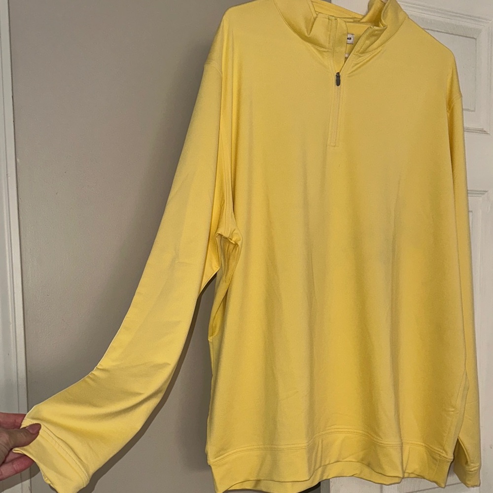 EUC! Peter Millar⛳️ Masters Yellow Zip Up Men's Sweater
